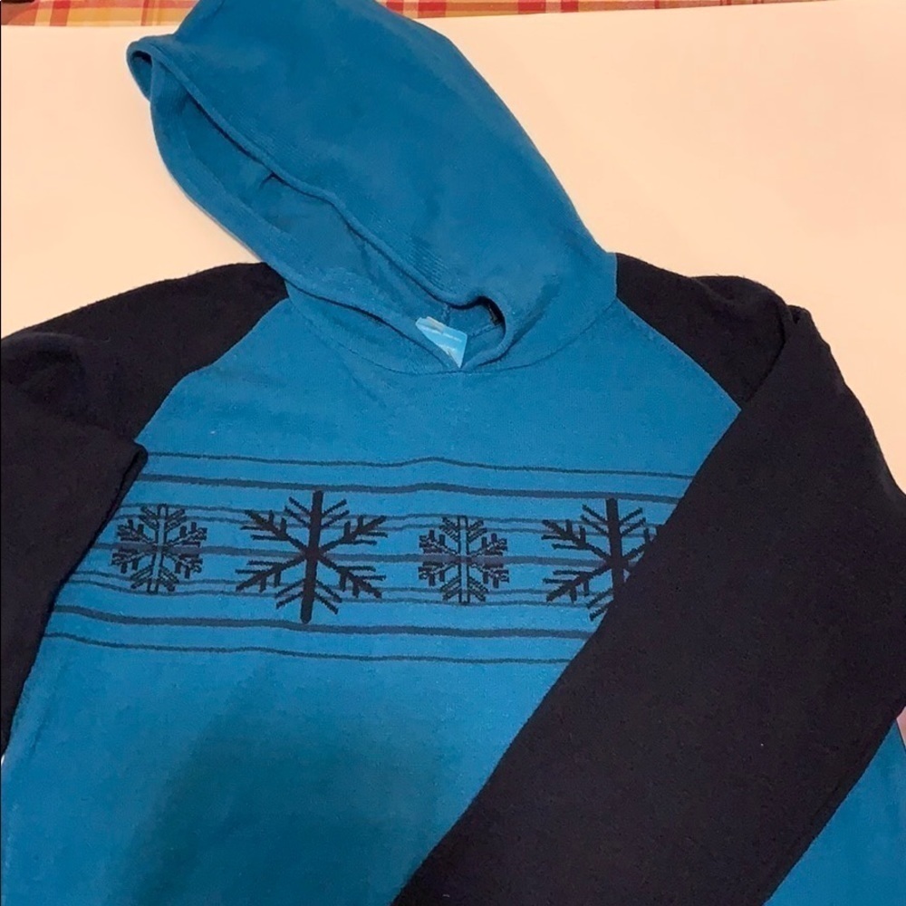 RIP CURL girls hoodie wool blend long sleeve pullover sweater teal blue navy